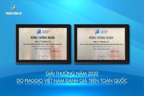 Piaggio Trang Lee Vinh Dự Nhận Giải Thưởng Đại Lý Có Cửa Hàng Đẹp Nhất Và Có Chỉ Số Hài Lòng Khách Hàng Cao Nhất Năm 2020